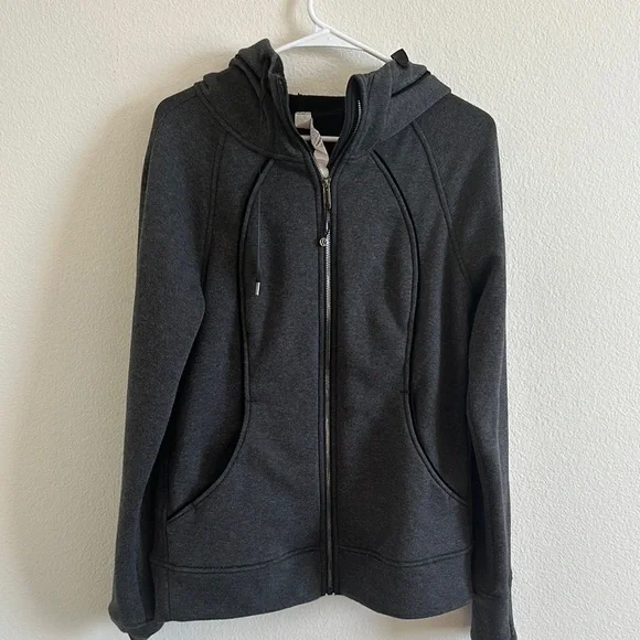 Lululemon Plush Scuba Charcoal Gray Zip-Up Hoodie - Picture 1 of 7